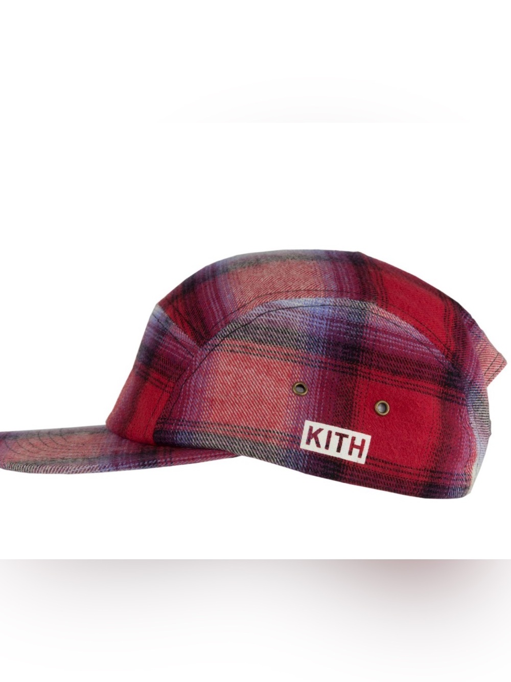 Kith Red Plaid Five-Panel Hat with KITH Patch